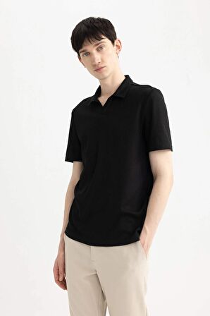 DeFacto Slim Fit Dar Kesim Kısa Kollu Siyah Polo Tişört W9274AZ24SMBK81