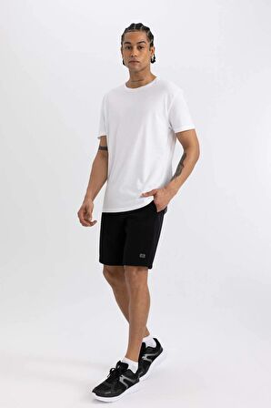 DeFactoFit Standart Fit Sporcu Bisiklet Yaka Baskılı Kısa Kollu %100 Pamuk Tişört A5825AX24SMWT80