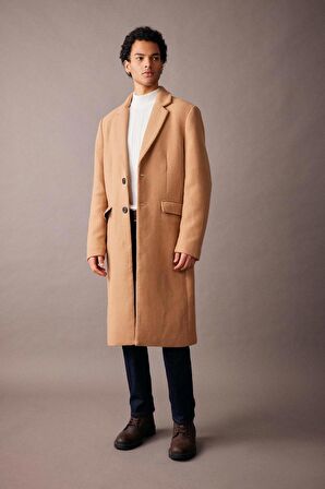 DeFacto Slim Fit Kaşe Kaban Parka Dar Kesim Astarlı Düğmeli Cepli A3775AX23WNBN283