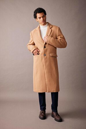 DeFacto Slim Fit Kaşe Kaban Parka Dar Kesim Astarlı Düğmeli Cepli A3775AX23WNBN283