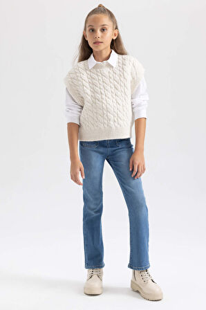 DeFacto Kız Çocuk Regular Fit Triko Süveter Y6289A623AUER134