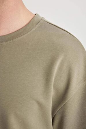 DeFacto Oversize Fit Bisiklet Yaka Kısa Kollu Ağır Kumaş Basic Tişört X3926AZ24SPKH465