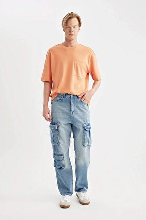 DeFacto Oversize Fit Bisiklet Yaka Kısa Kollu %100 Pamuk Ağır Kumaş Tişört T3661AZ24SPOG47