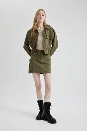 DeFacto Coool Kargo Fit Gabardin Mini Etek C1890AX24SPKH158