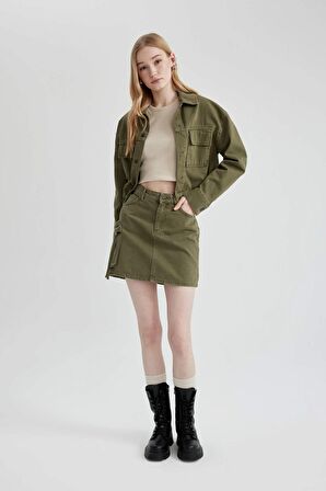 DeFacto Coool Kargo Fit Gabardin Mini Etek C1890AX24SPKH158