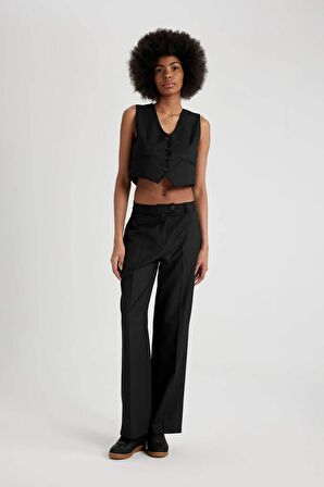 DeFacto Regular Fit Düğmeli Basic Düz Blazer Yelek C1702AX24SPBK27