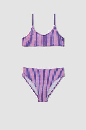 Kız Çocuk Çizgili Bikini Takımı