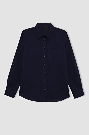 DeFacto Regular Fit Basic Düz Cepli Uzun Kollu Gömlek W7734AZ24SMNV251