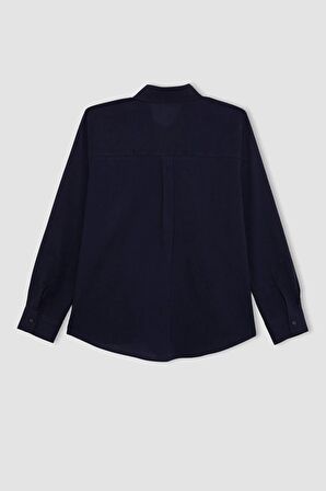 DeFacto Regular Fit Basic Düz Cepli Uzun Kollu Gömlek W7734AZ24SMNV251