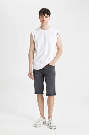 Regular Fit Jean Bermuda Şort