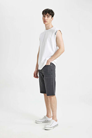 Regular Fit Jean Bermuda Şort