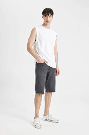 Regular Fit Jean Bermuda Şort