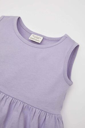 DeFacto Kız Bebek Desenli Kolsuz 2'li Elbise C0071A524SMPN675