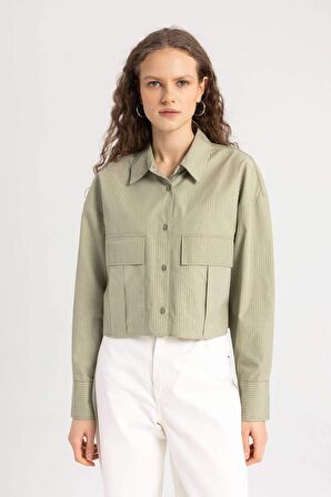 DeFacto Regular Fit Basic Poplin Basic Uzun Kollu Gömlek C3164AX24SPKH499