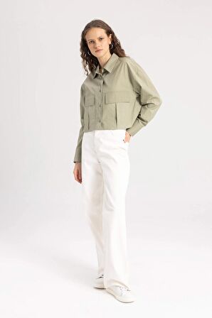 DeFacto Regular Fit Basic Poplin Basic Uzun Kollu Gömlek C3164AX24SPKH499