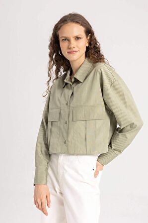 DeFacto Regular Fit Basic Poplin Basic Uzun Kollu Gömlek C3164AX24SPKH499