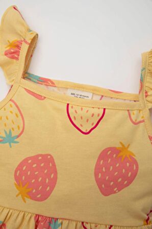 DeFacto Kız Bebek Desenli Kolsuz Elbise C0078A524SMYL252