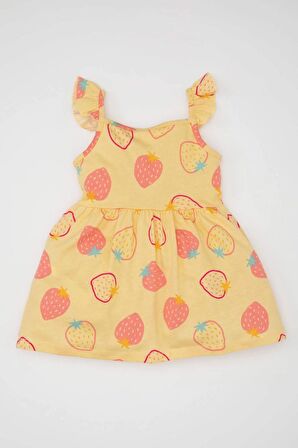 DeFacto Kız Bebek Desenli Kolsuz Elbise C0078A524SMYL252
