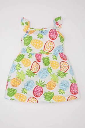 DeFacto Kız Bebek Desenli Kolsuz Elbise C0078A524SMER100