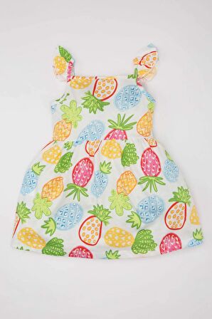 DeFacto Kız Bebek Desenli Kolsuz Elbise C0078A524SMER100