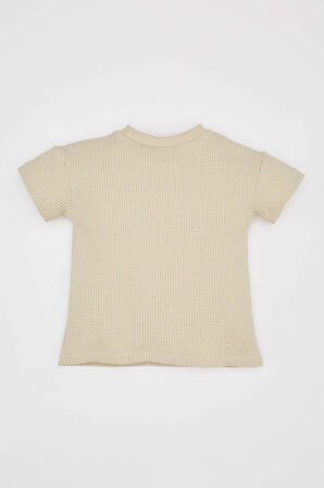 DeFacto Erkek Bebek Bisiklet Yaka Waffle Kısa Kollu Tişört C2208A524SMBG106