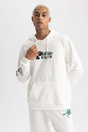 DeFactoFit NBA Boston Celtics Standart Fit Kapüşonlu Sweatshirt A7262AX23AUER105