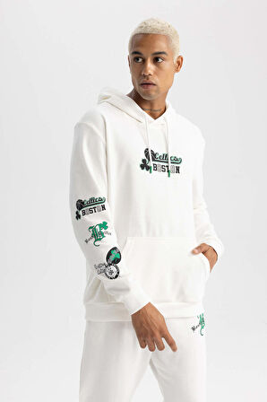DeFactoFit NBA Boston Celtics Standart Fit Kapüşonlu Sweatshirt A7262AX23AUER105