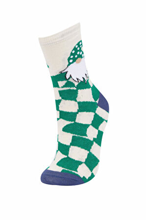 Erkek Çocuk Yılbaşı Temalı 2'li Pamuklu Uzun Çorap