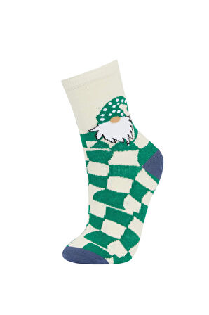 Erkek Çocuk Yılbaşı Temalı 2'li Pamuklu Uzun Çorap
