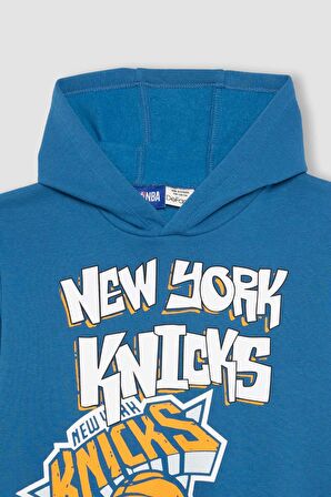 DeFacto Erkek Çocuk NBA New York Knicks Kapüşonlu Kalın Sweatshirt B4793A823WNBE776