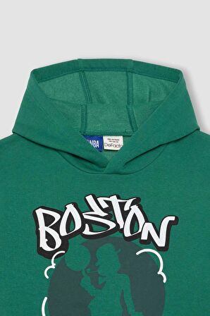 DeFacto Erkek Çocuk NBA Boston Celtics Kapüşonlu Kalın Sweatshirt B4909A823WNGN215