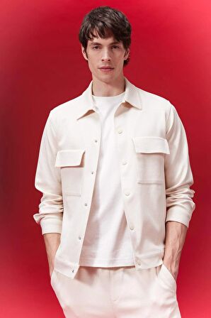 DeFacto Polo Yaka Çıtçıt Kapamalı Cepli Gömlek Ceket Z5178AZ24SPBG144