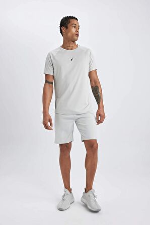 DeFactoFit Slim Fit Dar Kesim Sporcu Standart Paça Şort V3030AZ24SPGR91