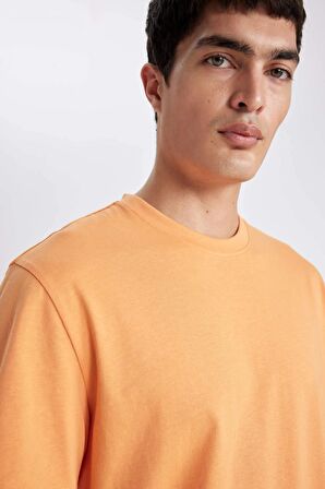 DeFacto New Regular Fit Bisiklet Yaka Kısa Kollu %100 Pamuk Basic Tişört V7699AZ24SPOG350
