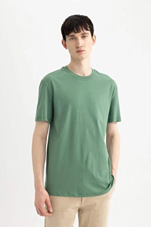 DeFacto New Regular Fit Bisiklet Yaka Kısa Kollu %100 Pamuk Basic Tişört V7699AZ24SPGN1133