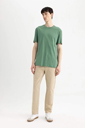 DeFacto New Regular Fit Bisiklet Yaka Kısa Kollu %100 Pamuk Basic Tişört V7699AZ24SPGN1133