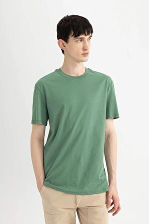 DeFacto New Regular Fit Bisiklet Yaka Kısa Kollu %100 Pamuk Basic Tişört V7699AZ24SPGN1133