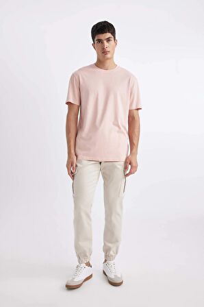 DeFacto New Regular Fit Bisiklet Yaka Basic Düz %100 Pamuk Kısa Kollu Tişört V7699AZ24SPPN243