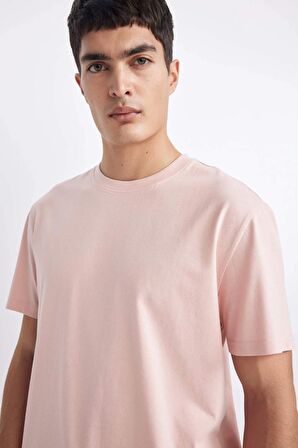 DeFacto New Regular Fit Bisiklet Yaka Basic Düz %100 Pamuk Kısa Kollu Tişört V7699AZ24SPPN243