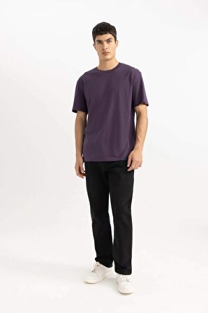 DeFacto %100 Pamuk New Regular Fit Bisiklet Yaka Basic Düz Kısa Kollu Tişört V7699AZ24SPPR187