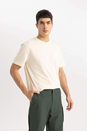 DeFacto New Regular Fit Bisiklet Yaka Basic Düz %100 Pamuk Kısa Kollu Tişört V7699AZ24SPER42