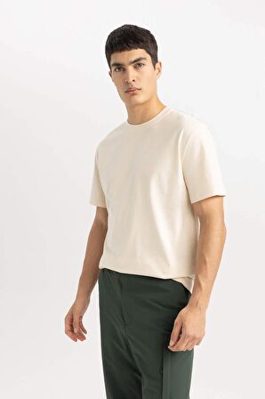 DeFacto New Regular Fit Bisiklet Yaka Basic Düz %100 Pamuk Kısa Kollu Tişört V7699AZ24SPER42