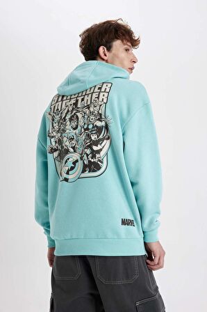 DeFacto Marvel Comics Oversize Fit Kapüşonlu Kalın Sweatshirt A7877AX23WNTR229
