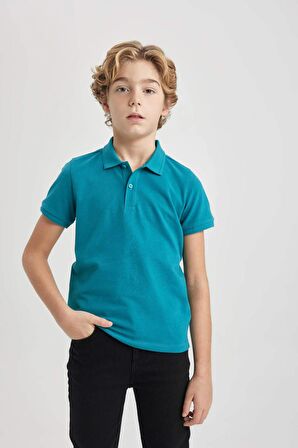 DeFacto Erkek Çocuk Pike Kısa Kollu Basic Düz Polo Tişört K1689A624SMGN309