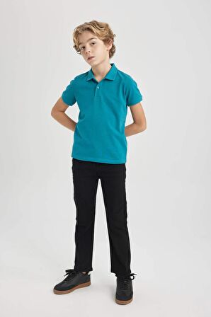 DeFacto Erkek Çocuk Pike Kısa Kollu Basic Düz Polo Tişört K1689A624SMGN309