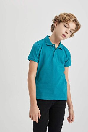 DeFacto Erkek Çocuk Pike Kısa Kollu Basic Düz Polo Tişört K1689A624SMGN309