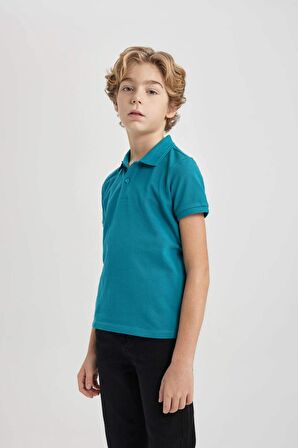 DeFacto Erkek Çocuk Pike Kısa Kollu Basic Düz Polo Tişört K1689A624SMGN309