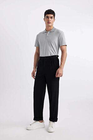 DeFacto Slim Fit Dar Kesim Kısa Kollu Pamuklu Modal Karışımlı Basic Düz Polo Tişört M6609AZ24SPGR130