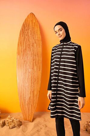 DeFacto Regular Fit   Çizgili 3'lü Burkini Tesettür Mayo Takım B5226AX24SMBK81