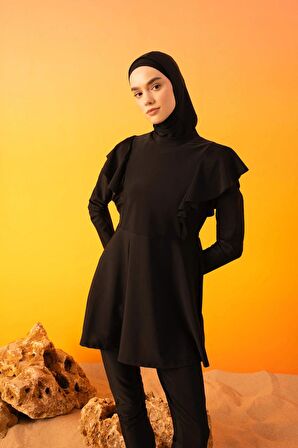 DeFacto Regular Fit 4'lü Basic Burkini Tesettür Mayo Takım B5228AX24SMBK81